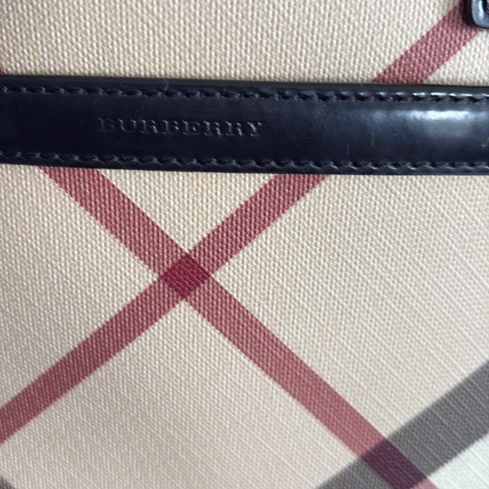 Burberry Black and Cream Mini Tote Bag with Signature Design - Picture 2 of 12